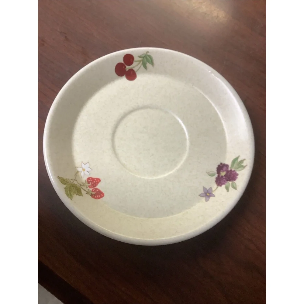 Lenox Temper-ware Summer Harvest Saucers USA Berries Cherries Small Plate 6 inch